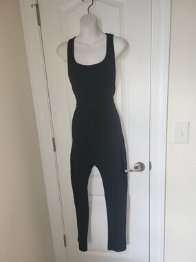 Black Scoop Neck Jumpsuit for Women